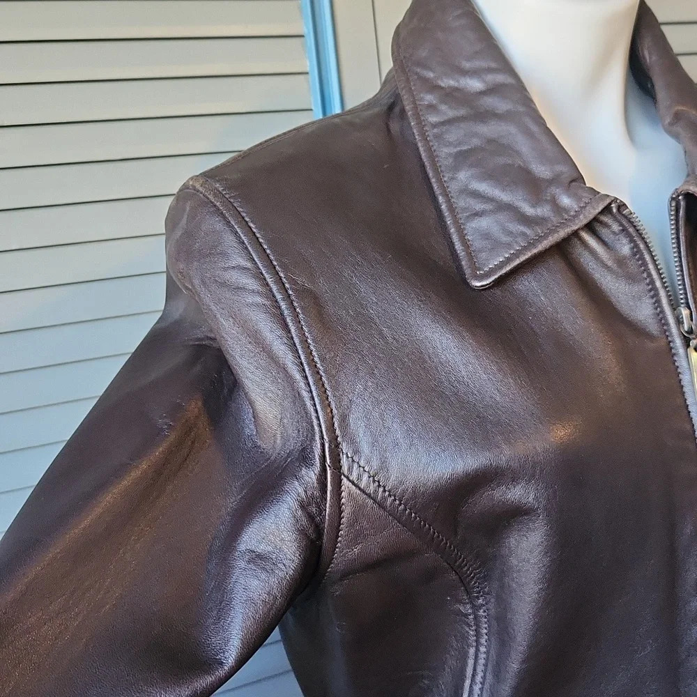 Knoles & Carter Dark Brown Leather Jacket - Picture 5 of 15